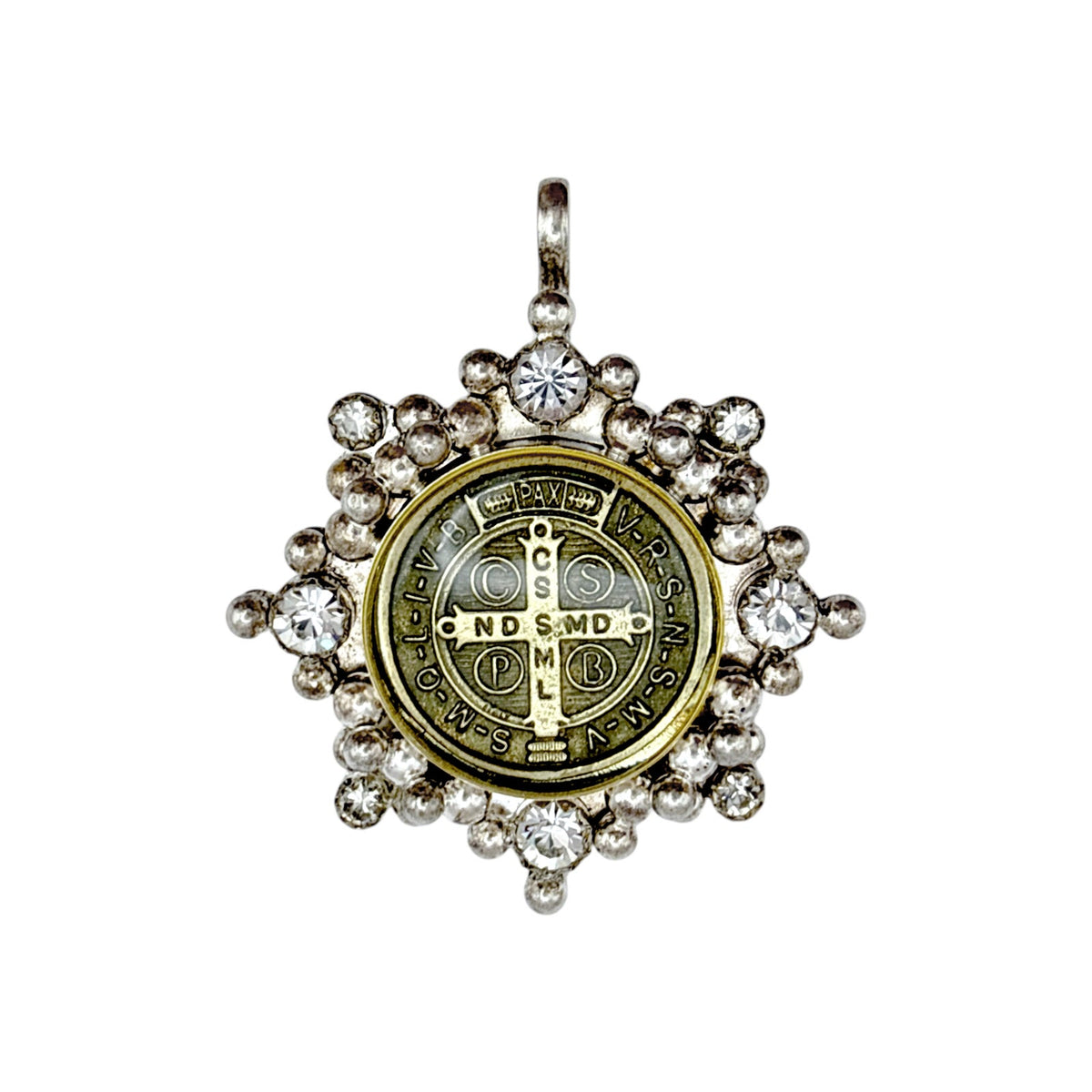 VIRGINS SAINTS & ANGELS VSA Cloister San Benito Medallion in Silver