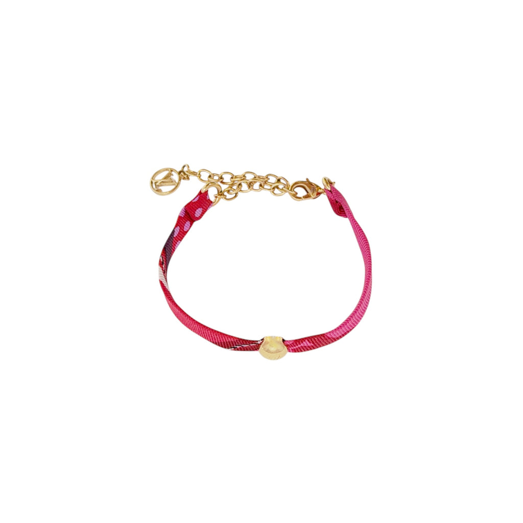 LOUIS VUITTON Silk Be Mindful Bracelet in Red & Pink