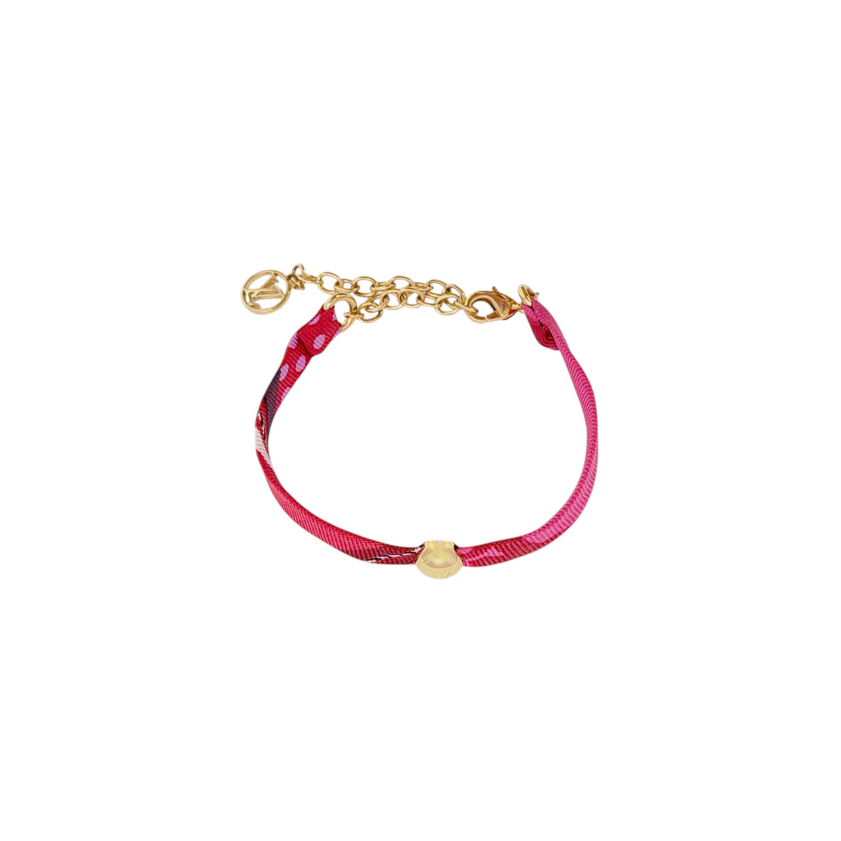 LOUIS VUITTON Silk Be Mindful Bracelet in Red & Pink