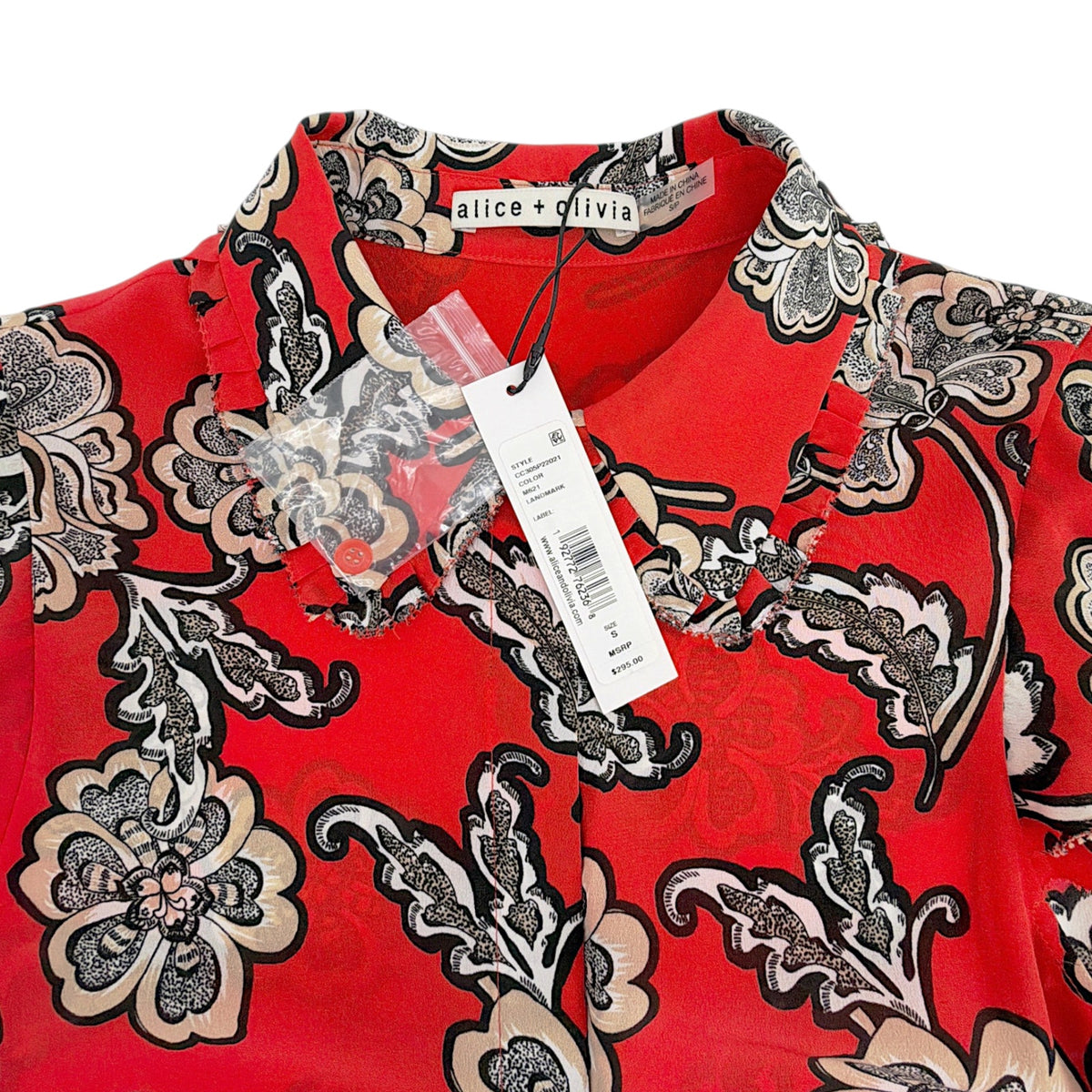ALICE+OLIVIA Martel Silk Blouse in Landmark S
