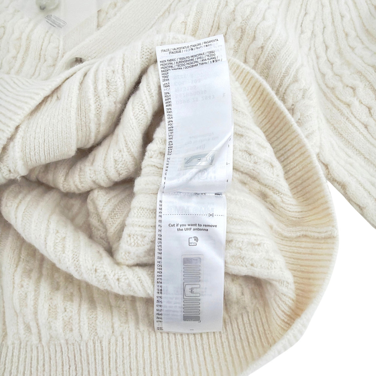 MM6 Maison Margiela Cable Knit Cardigan in Cream S
