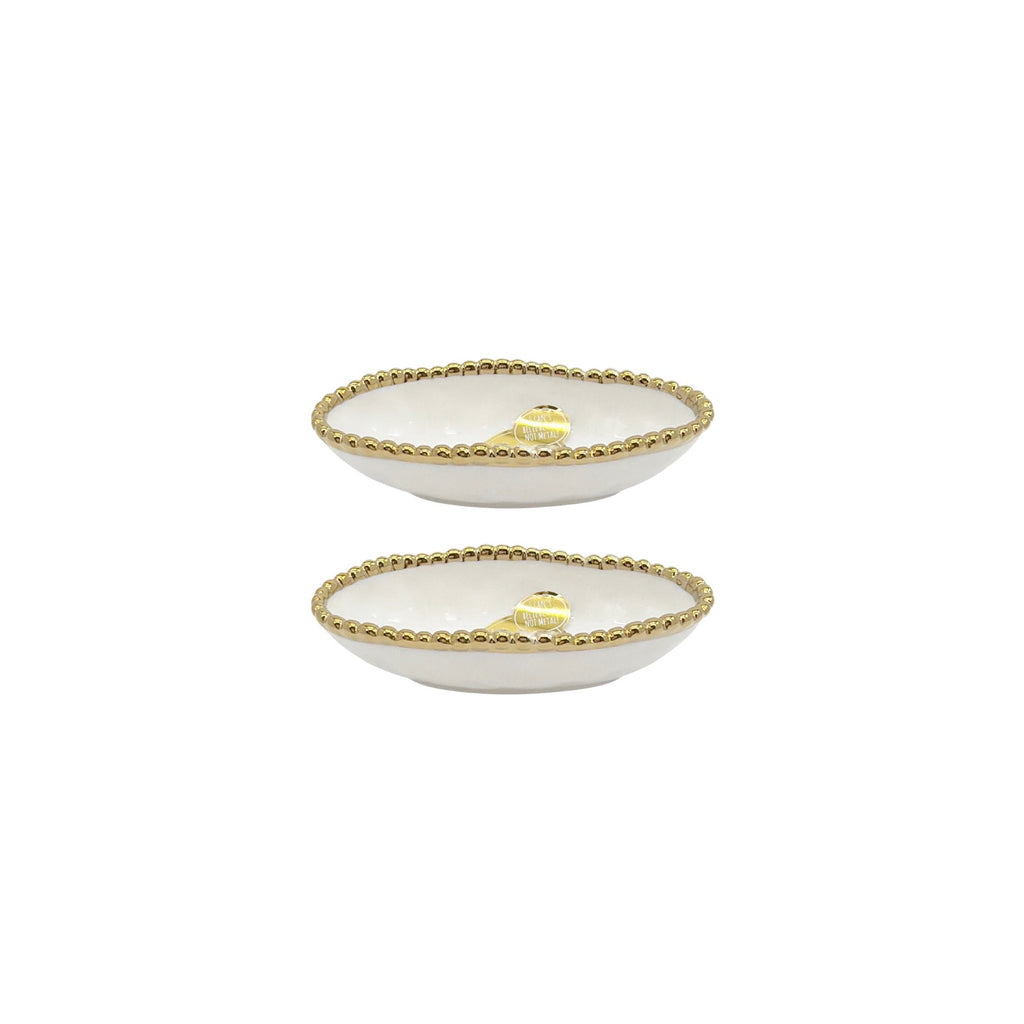 PAMPA BAY Golden Salerno Long Condiment Bowl Set of 2