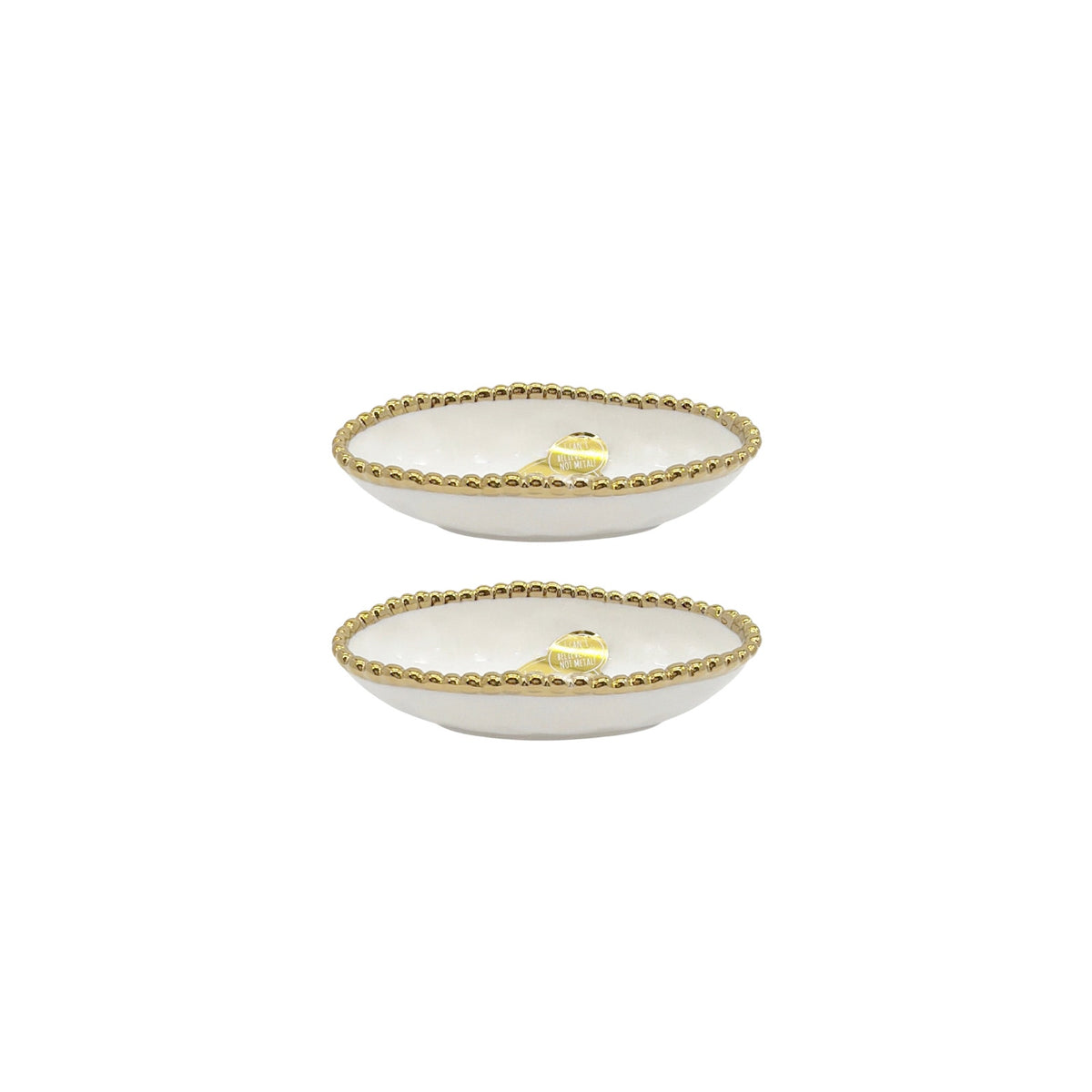 PAMPA BAY Golden Salerno Long Condiment Bowl Set of 2