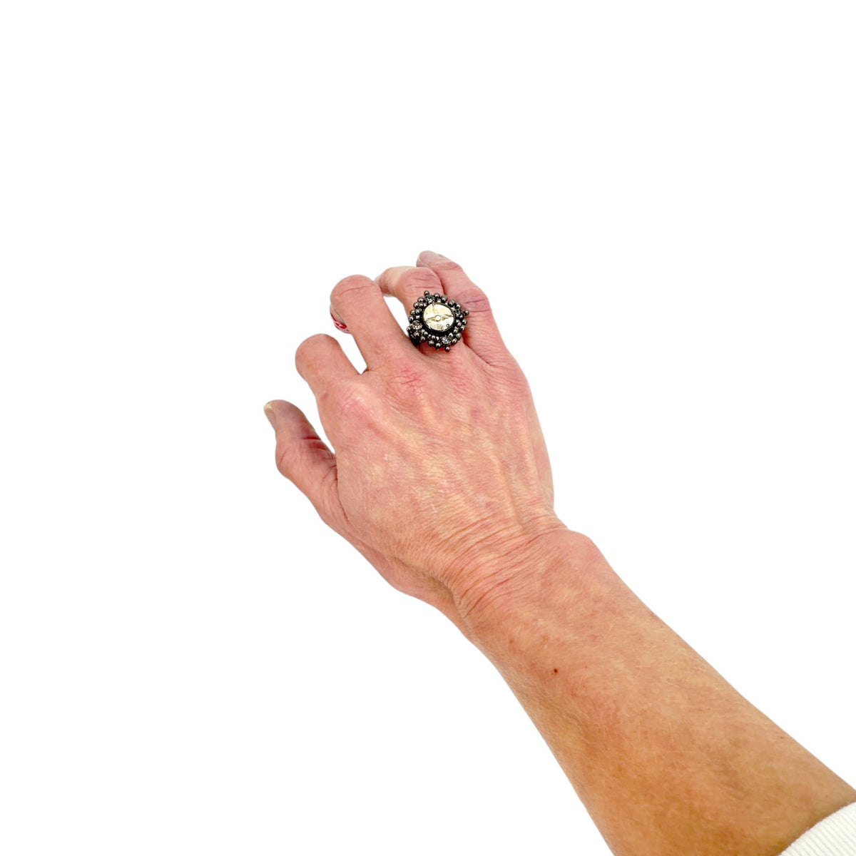 VIRGINS SAINTS & ANGELS VSA Petite Cloister Zia Ring in Gunmetal 6