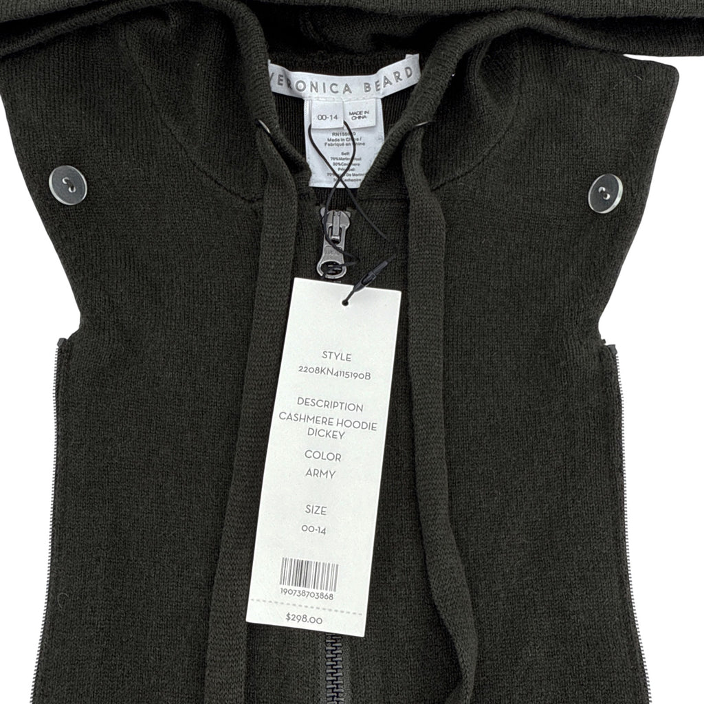 VERONICA BEARD Cashmere Hoodie Dickey in Army