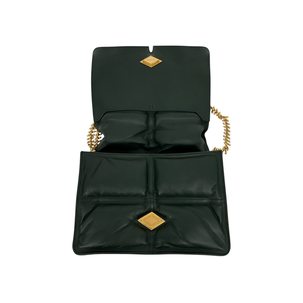 BURBERRY Snip Chain Bag Puffy Nappa Leather in Vine