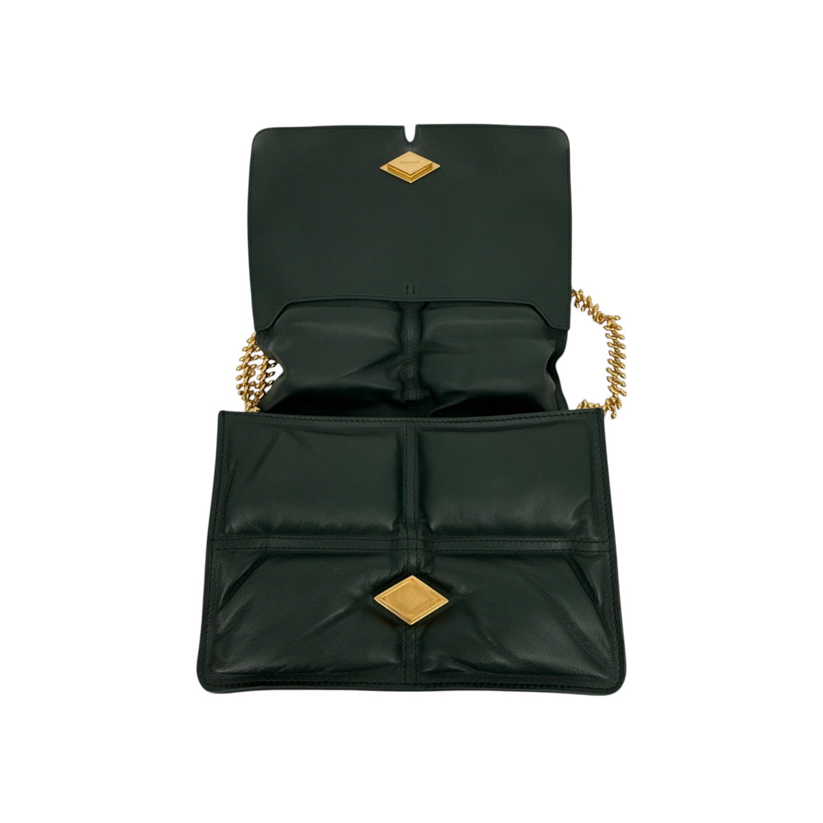 BURBERRY Snip Chain Bag Puffy Nappa Leather in Vine