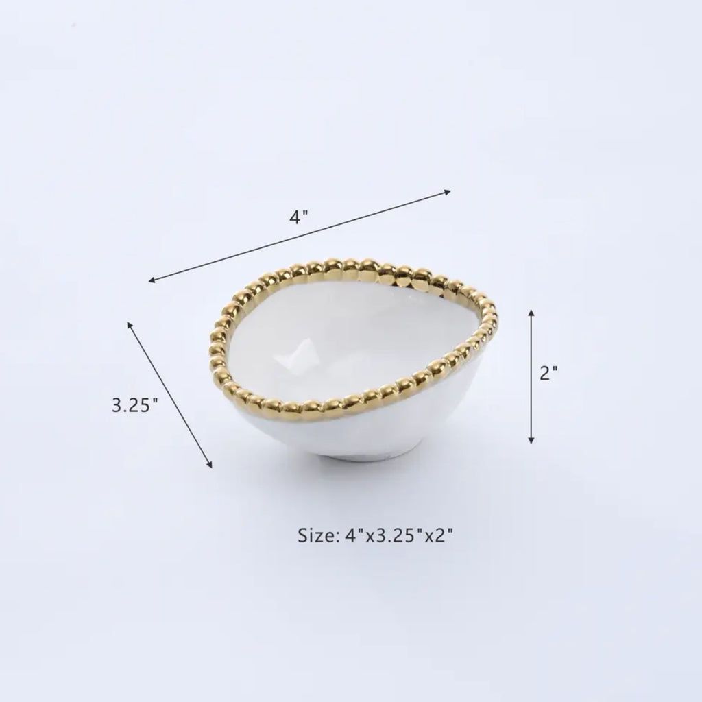 PAMPA BAY Golden Salerno Oval Condiment Bowl Set of 2