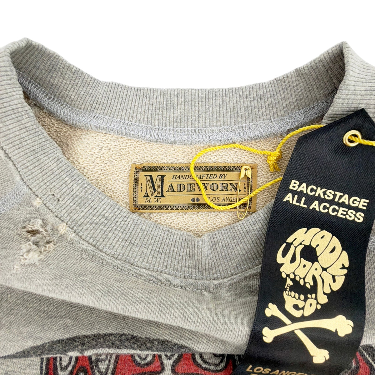 MADEWORN Grateful Dead Sugar Magnolia Shrunken Sweatshirt in Heather M
