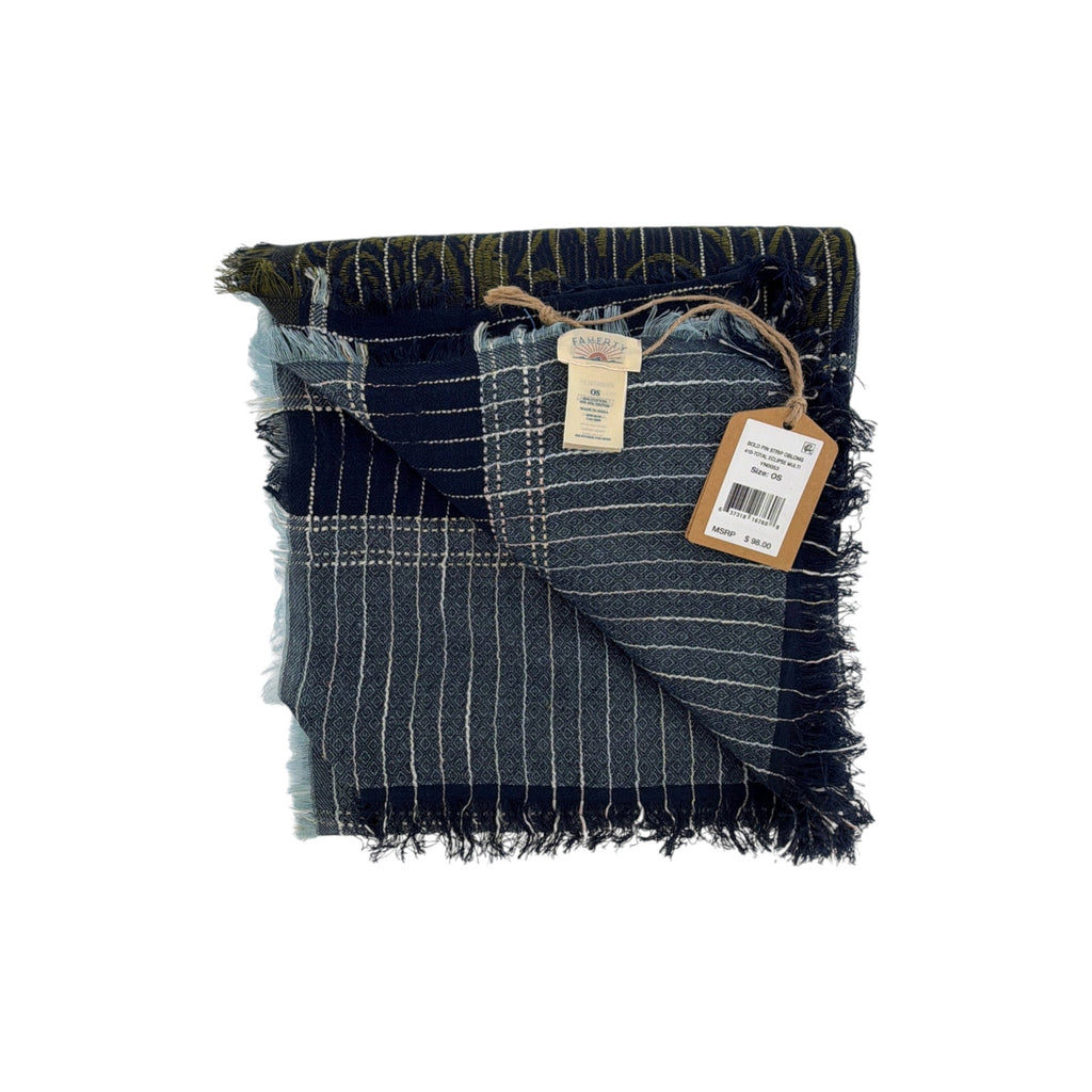 FAHERTY Bold Pin Stripe Oblong Scarf in Total Eclipse Multi