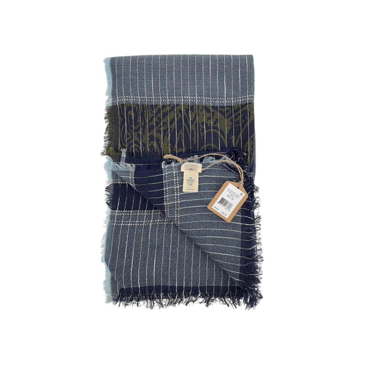 FAHERTY Bold Pin Stripe Oblong Scarf in Total Eclipse Multi
