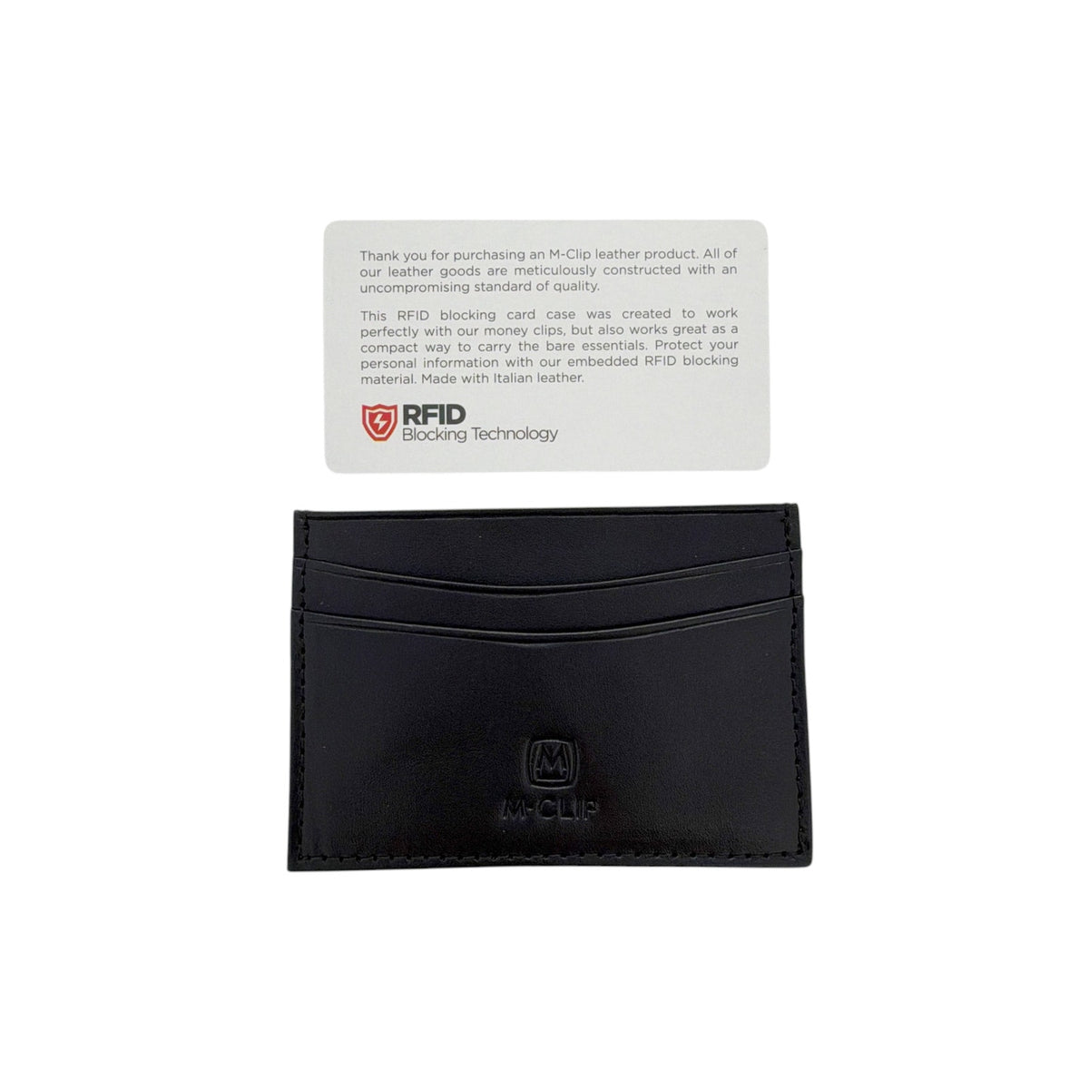 M-CLIP Leather RFID Case Horizontal in Black