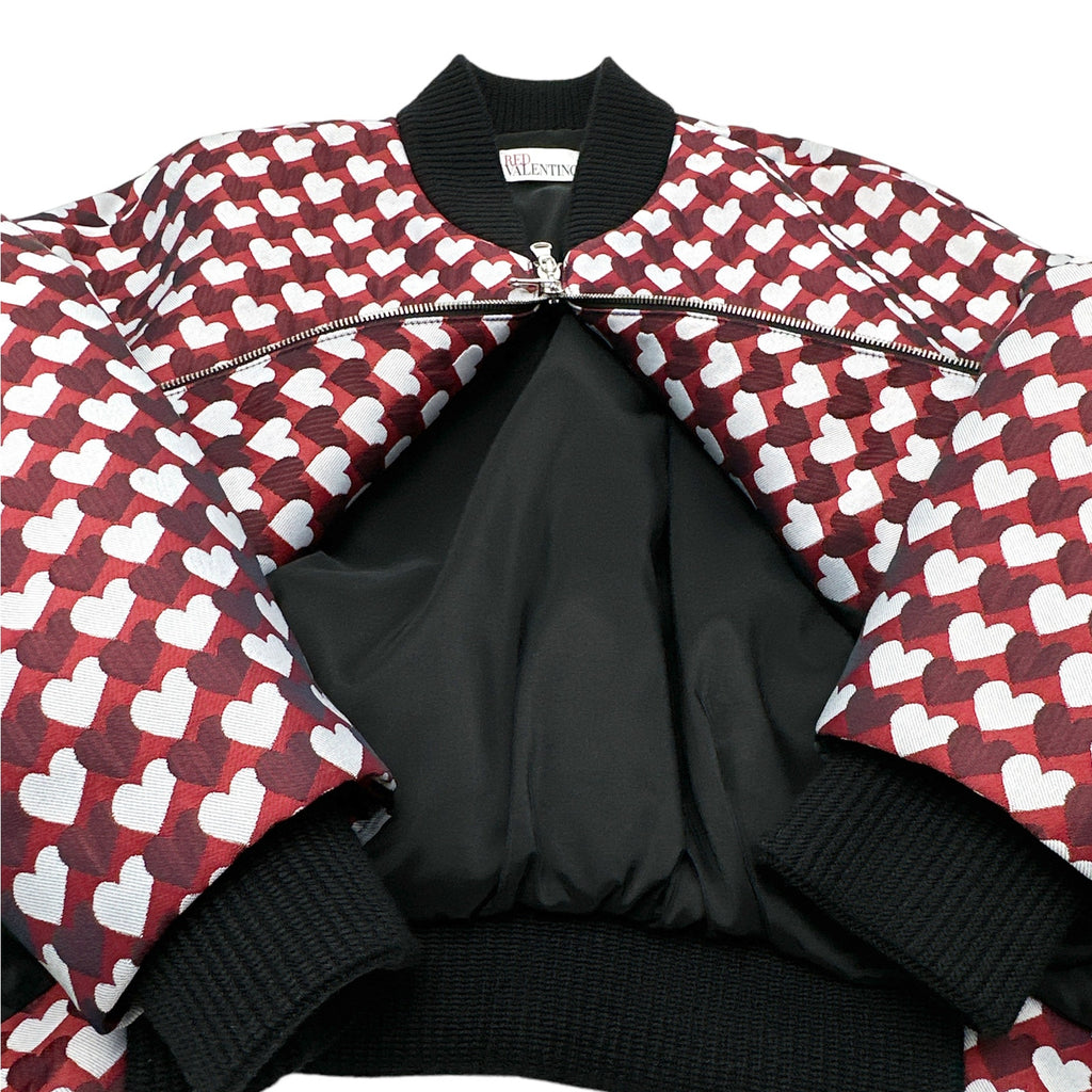 REDVALENTINO Jacquard Heart Bomber Jacket XS