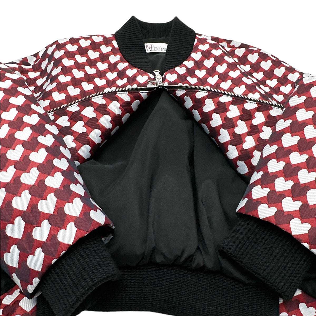 REDVALENTINO Jacquard Heart Bomber Jacket XS