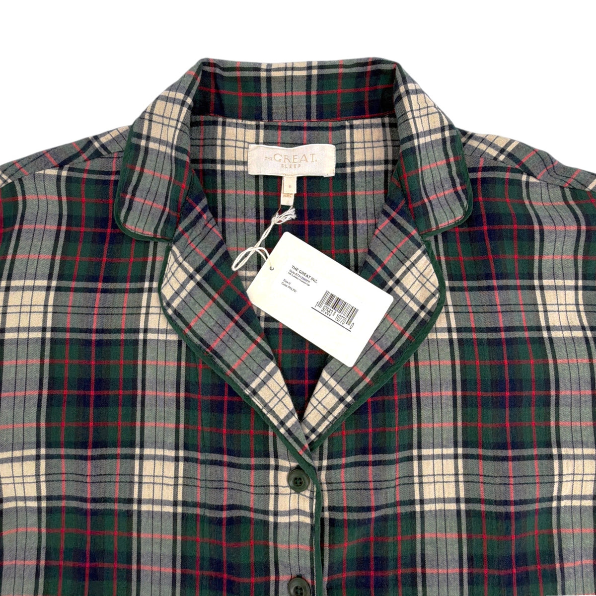 THE GREAT. The Flannel Pajama Top in Pine Lodge Plaid 0|XS