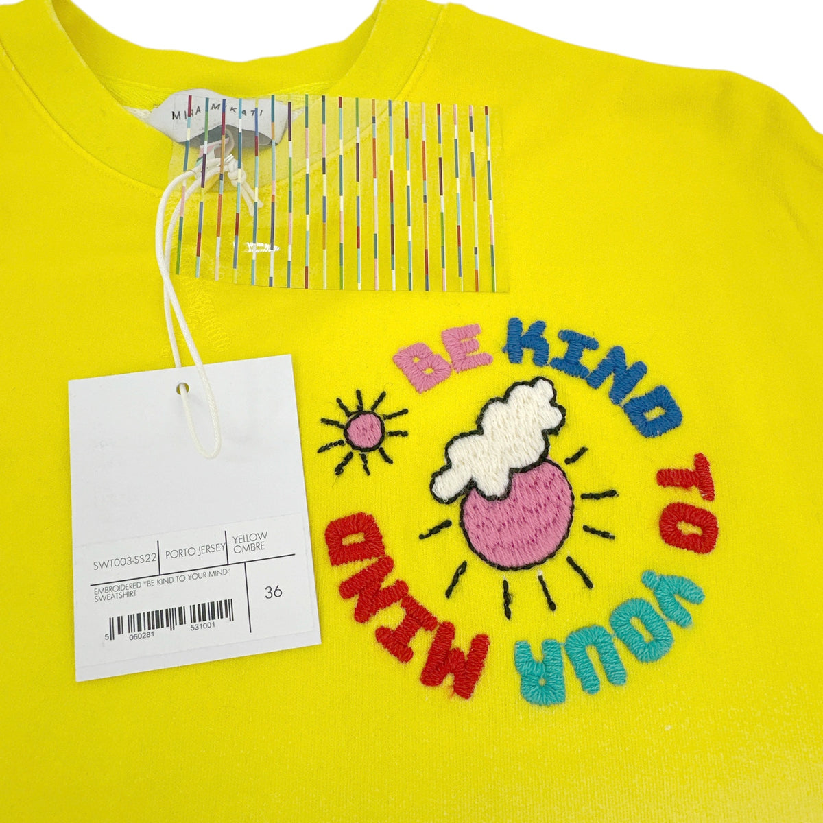 MIRA MIKATI Embroidered "Be Kind to Your Mind" Sweatshirt
