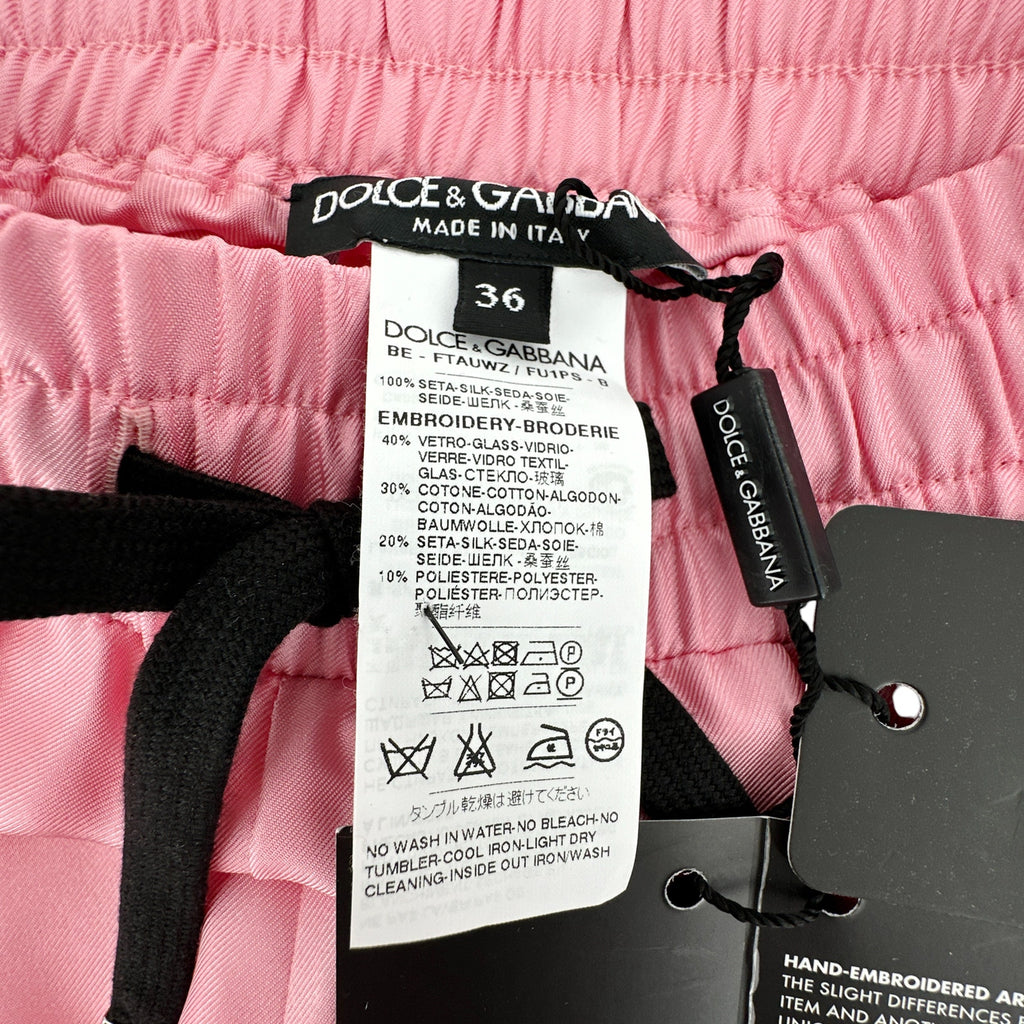 DOLCE & GABBANA Silk Sport Shorts in Pink IT36