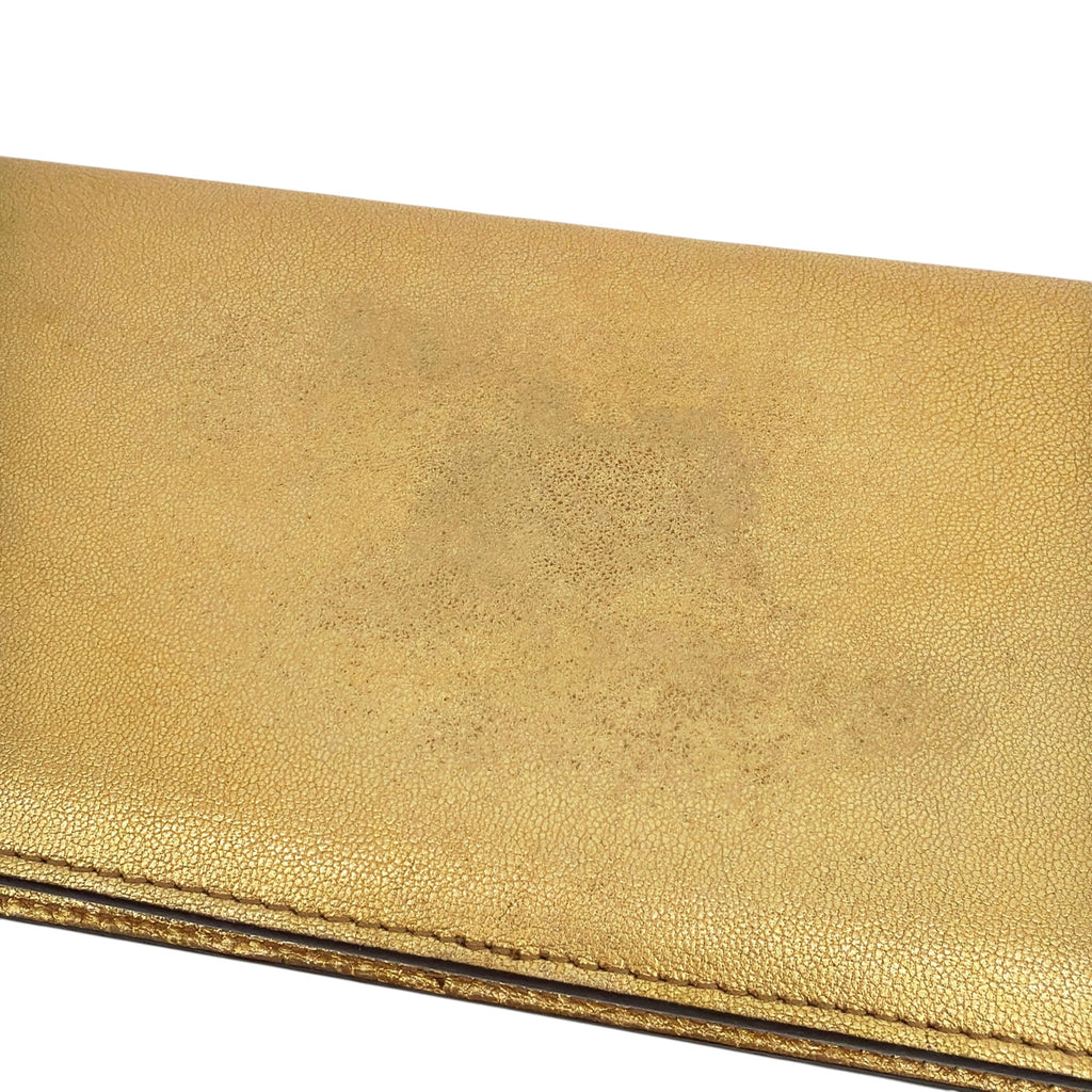 TOM FORD Jennifer Metallic Zip Clutch Bag Golden