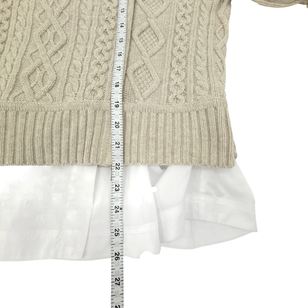 JONATHAN SIMKHAI Davina Patchwork Cardigan Jacket in Bone Multi M