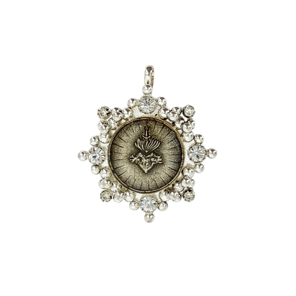VSA Cloister Sacred Heart Medallion Silver