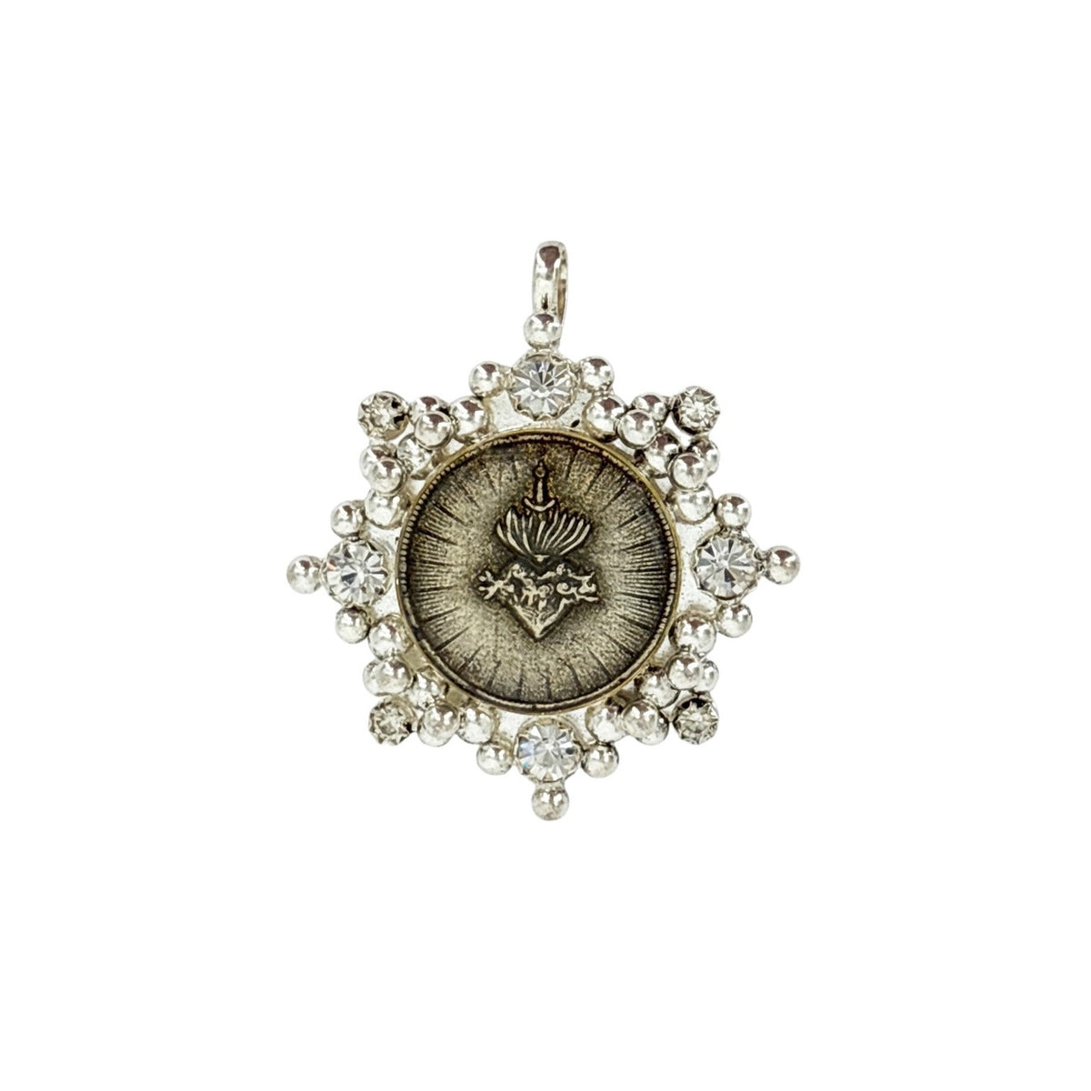VSA Cloister Sacred Heart Medallion Silver