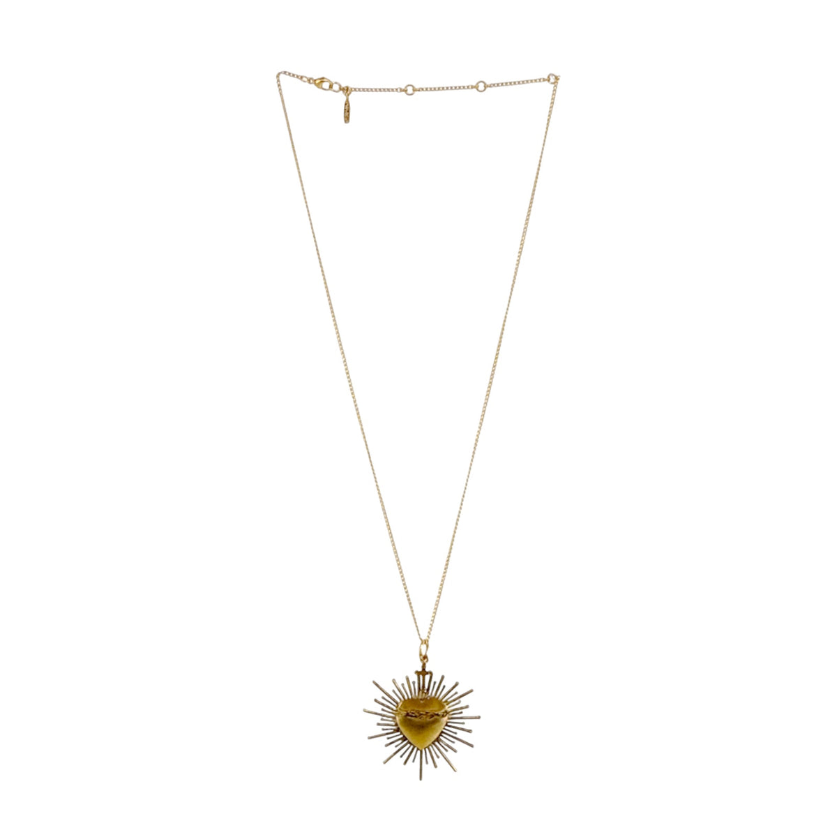 VSA Sacred Flame Charm Necklace in Gold 20"