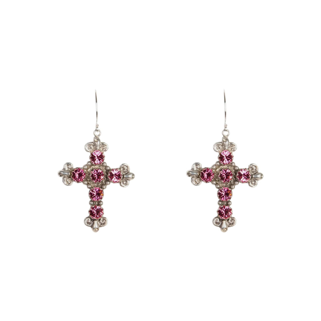 VIRGINS SAINTS & ANGELS VSA Addie Earrings Silver & Fuchsia Pink