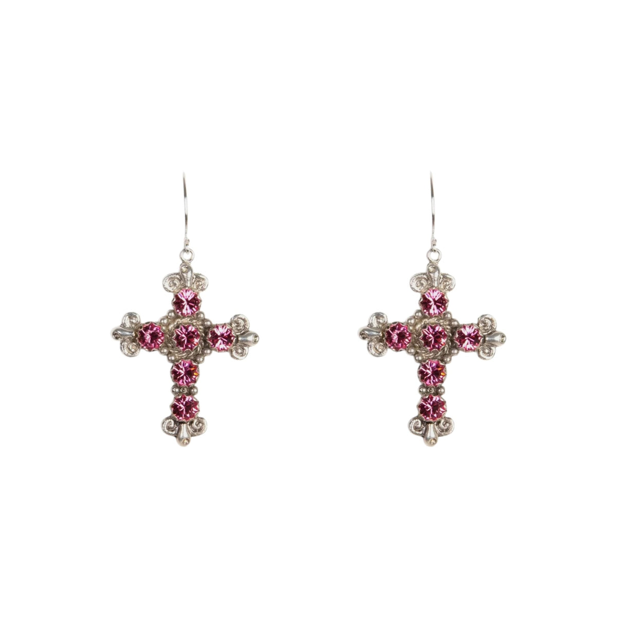 VIRGINS SAINTS & ANGELS VSA Addie Earrings Silver & Fuchsia Pink