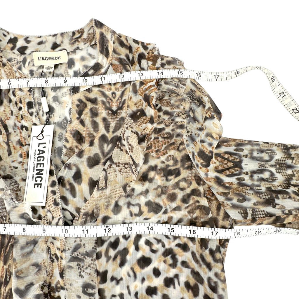 L'AGENCE Nadine Printed Ruffle Blouse In Sundari Lynx S