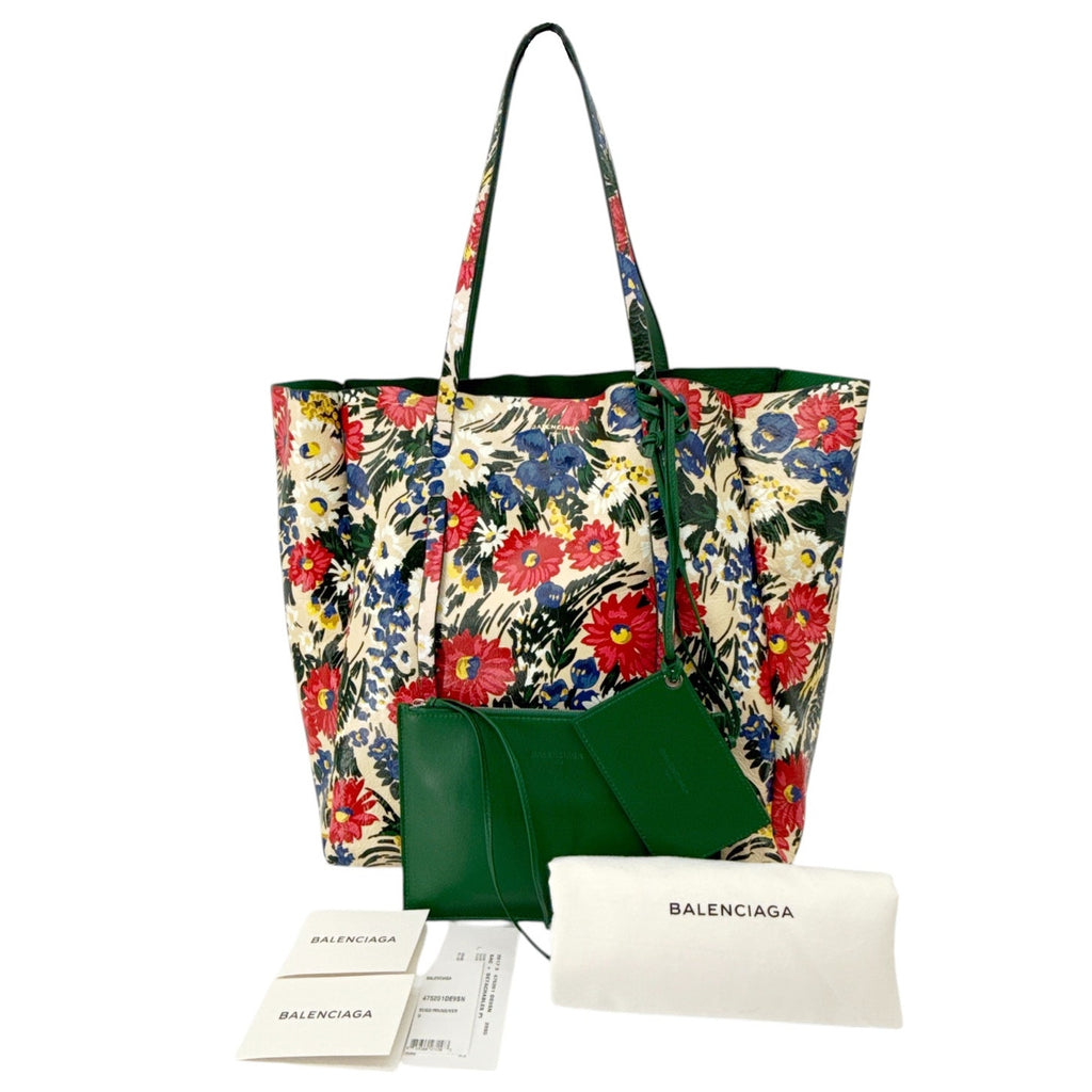 BALENCIAGA Everyday Floral Leather Tote Bag