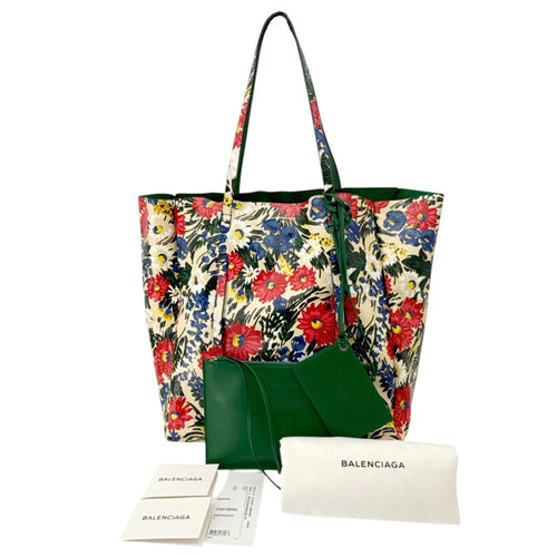 BALENCIAGA Everyday Floral Leather Tote Bag