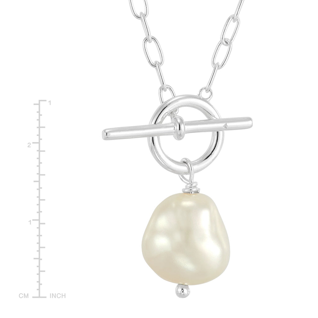 SILPADA Center Attention Silver Freshwater Pearl Necklace