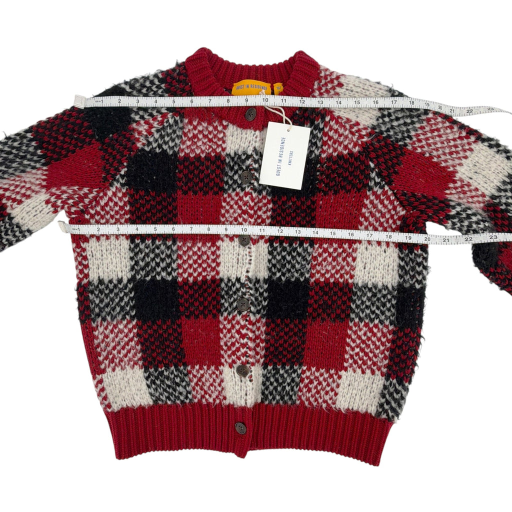 GUEST in RESIDENCE Buffalo Plaid Cardigan in Ruby Combo S
