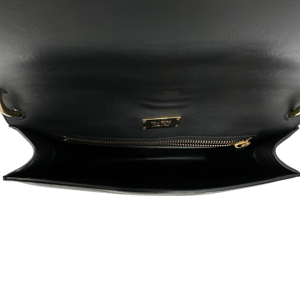 TOM FORD Tara Chain Tejus Lizard Shoulder Bag