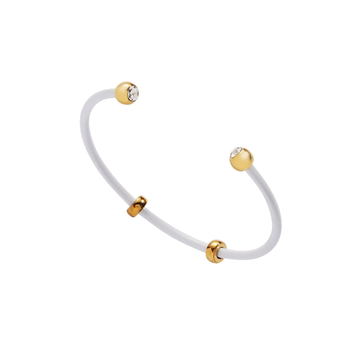 ALEX+ANI Bezel Stone Enamel Cuff White
