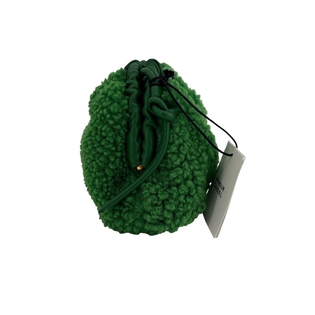 MANSUR GAVRIEL Mini Cloud Clutch Bag in Emerald Shearling