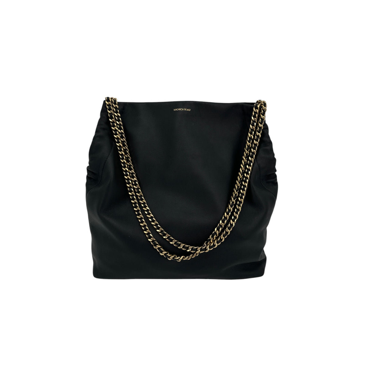 VERONICA BEARD Leather Slouch Bag in Black