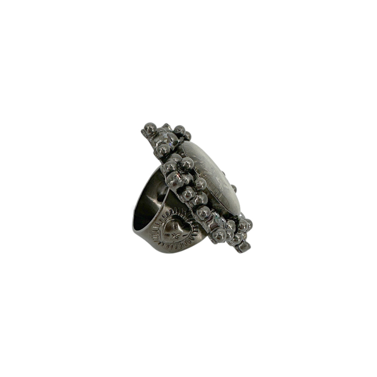 VSA Cloister Sacred Heart Ring Gunmetal Size 6