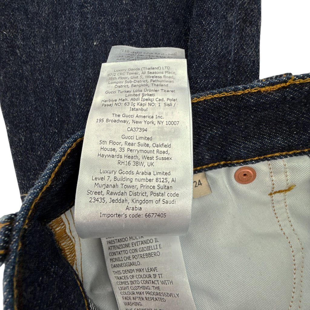 GUCCI Denim Pants with GG Supreme Canvas Cuff 24