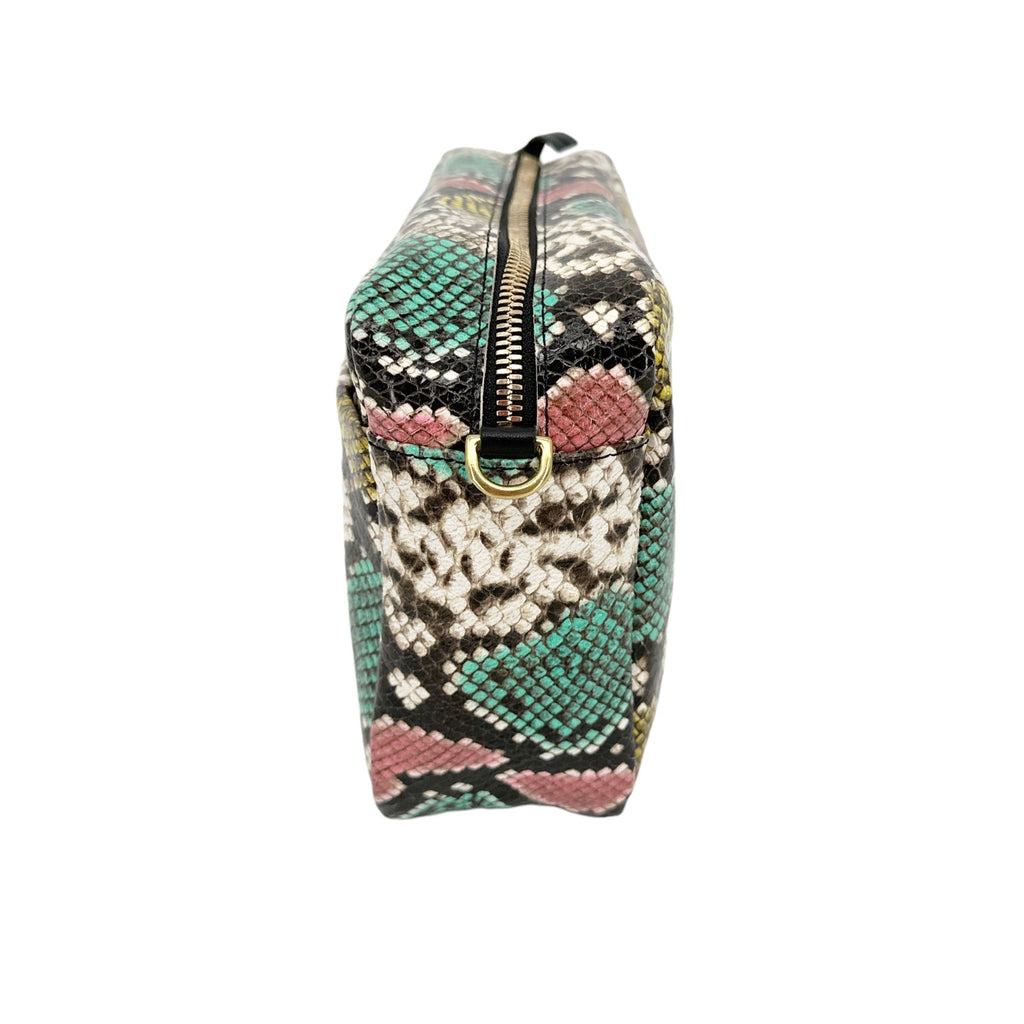 CLARE V. Marisol Bag Pastel Painted Snake with Chain Crossbody Strap