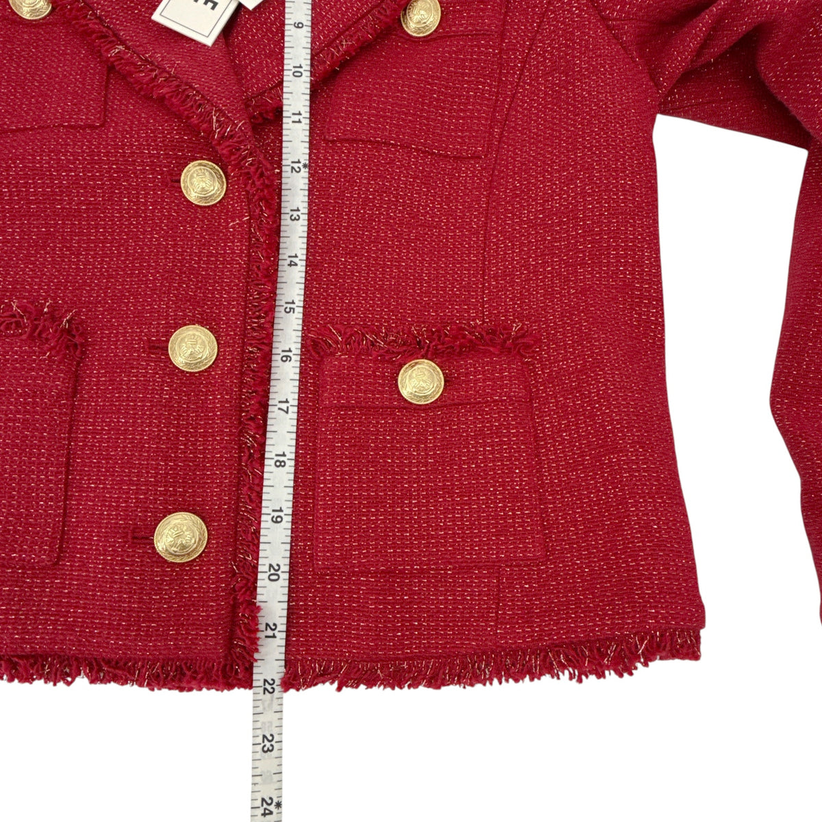 L'AGENCE Sylvia Collared Jacket in Garnet Red &amp; Copper 4