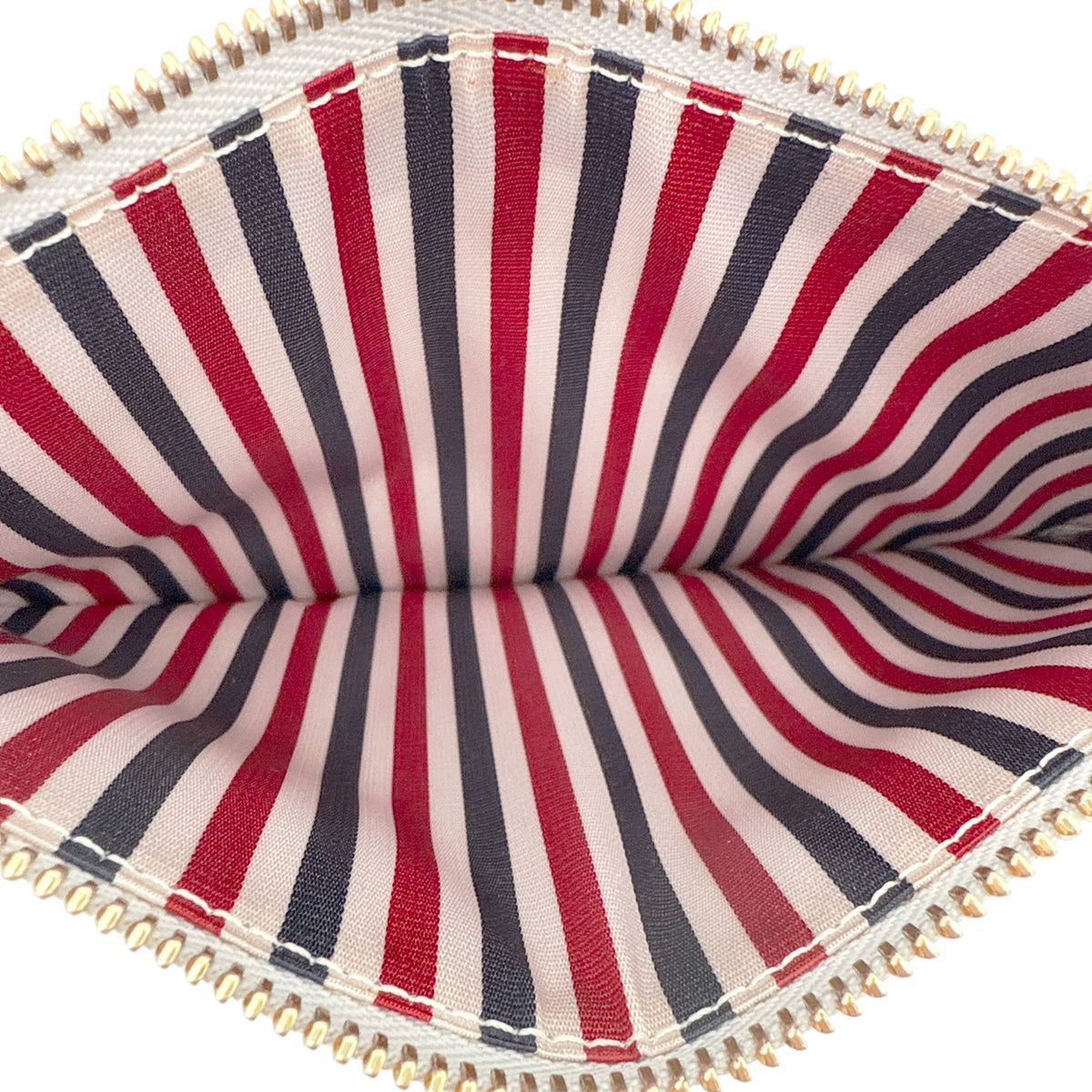 THOM BROWNE Diagonal Stripe Large Coin Wallet Clutch in Silver