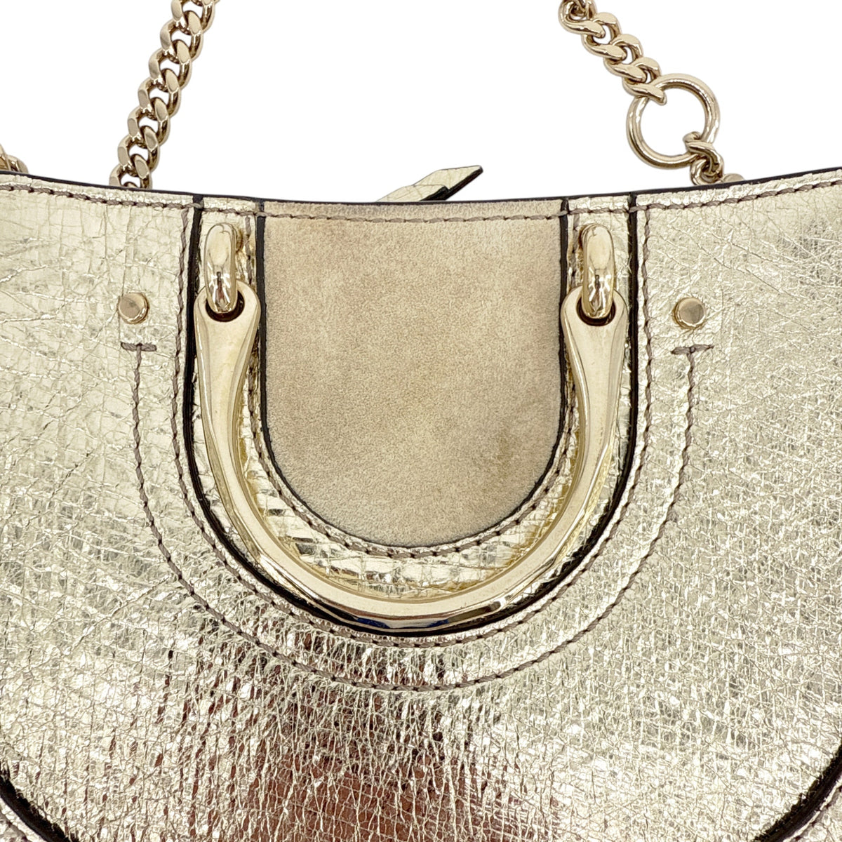 CHLOE Pixie Mini Convertible Belt Bag Metallic Gold