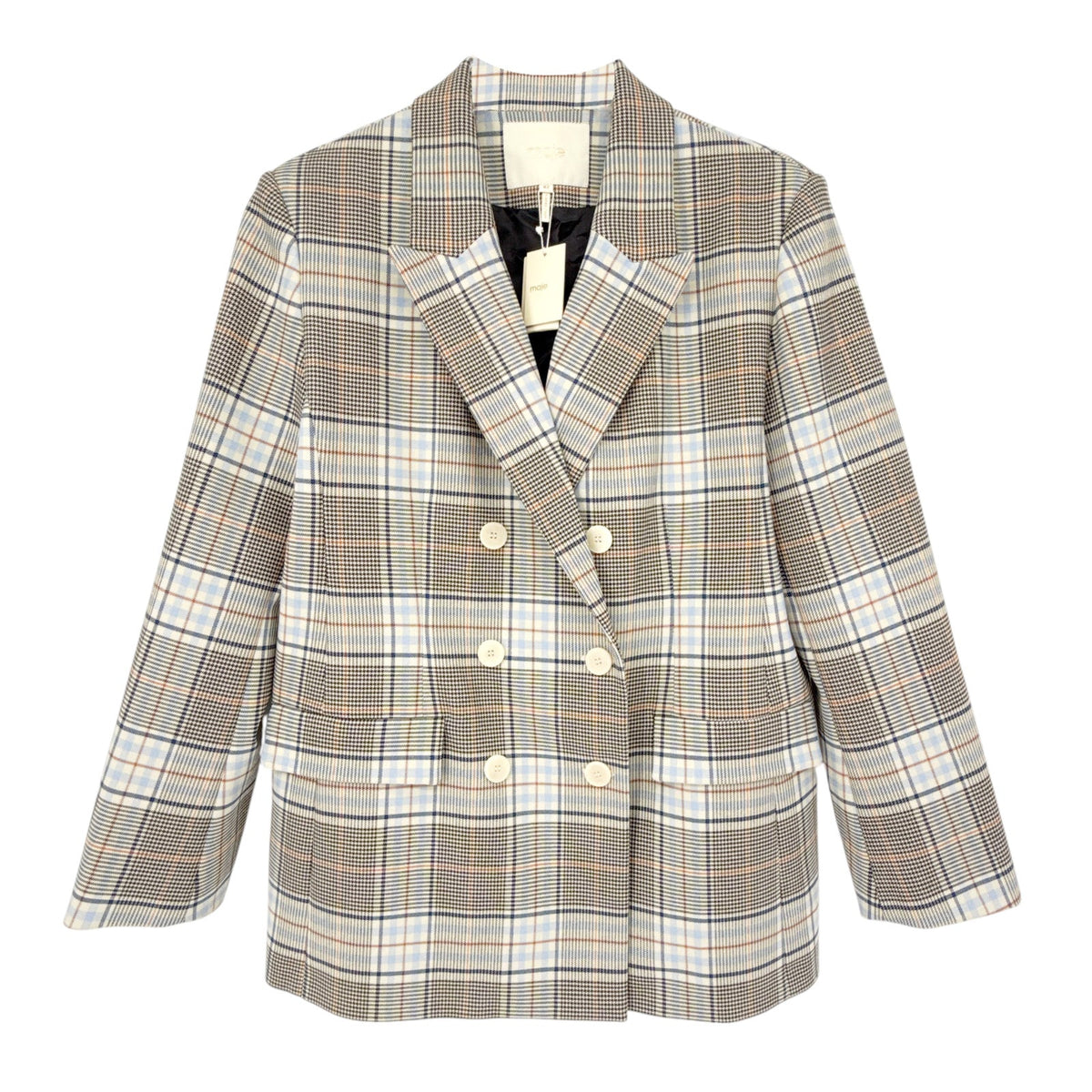 MAJE Vika Plaid Button Blazer FR|EU42 | XL