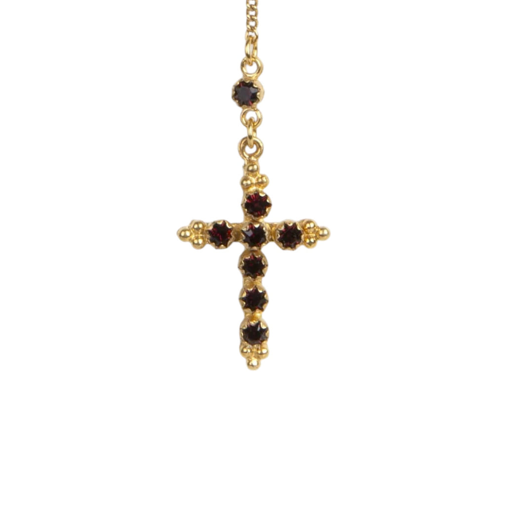 VSA Maddie Rosary Necklace Gold & Burgundy