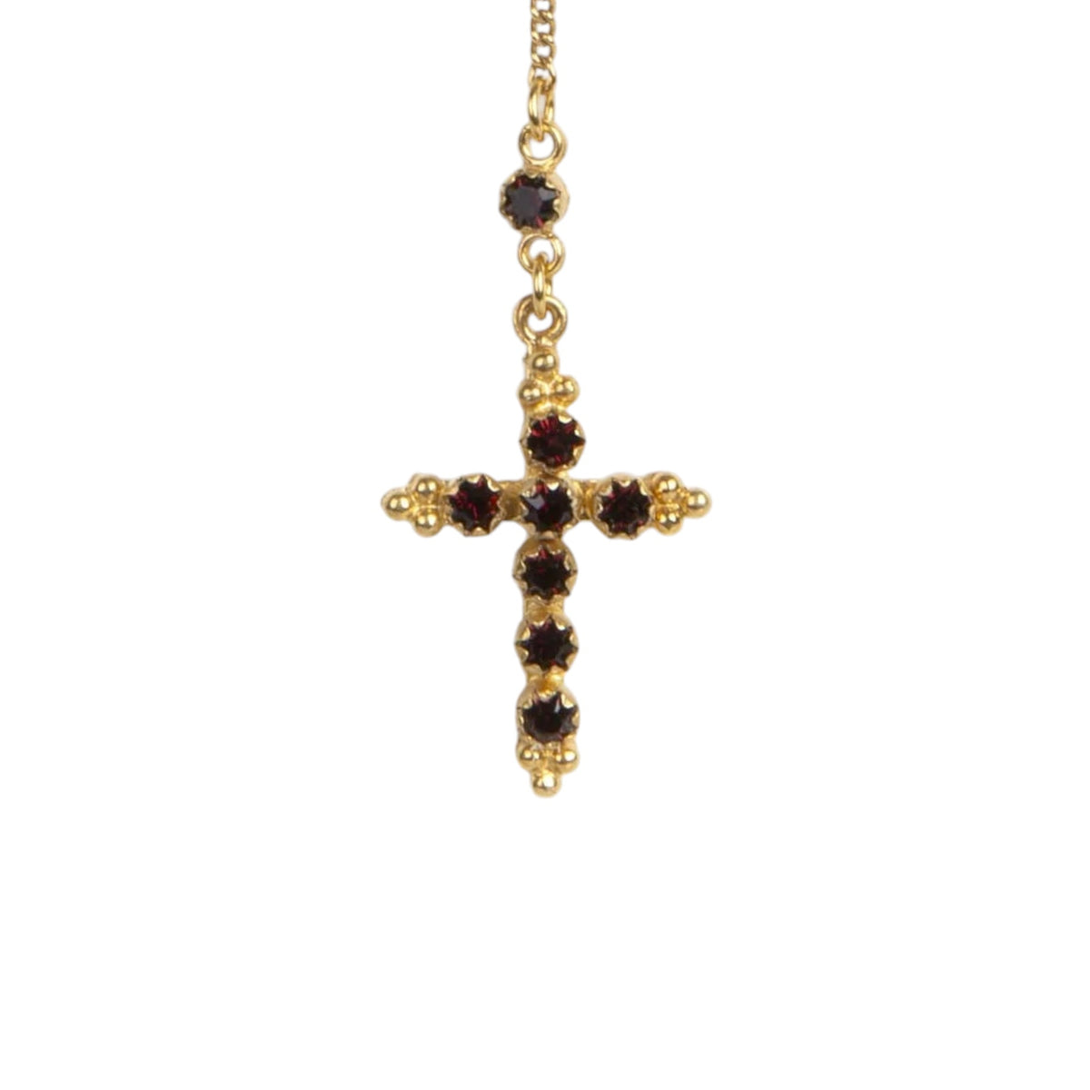VSA Maddie Rosary Necklace Gold & Burgundy