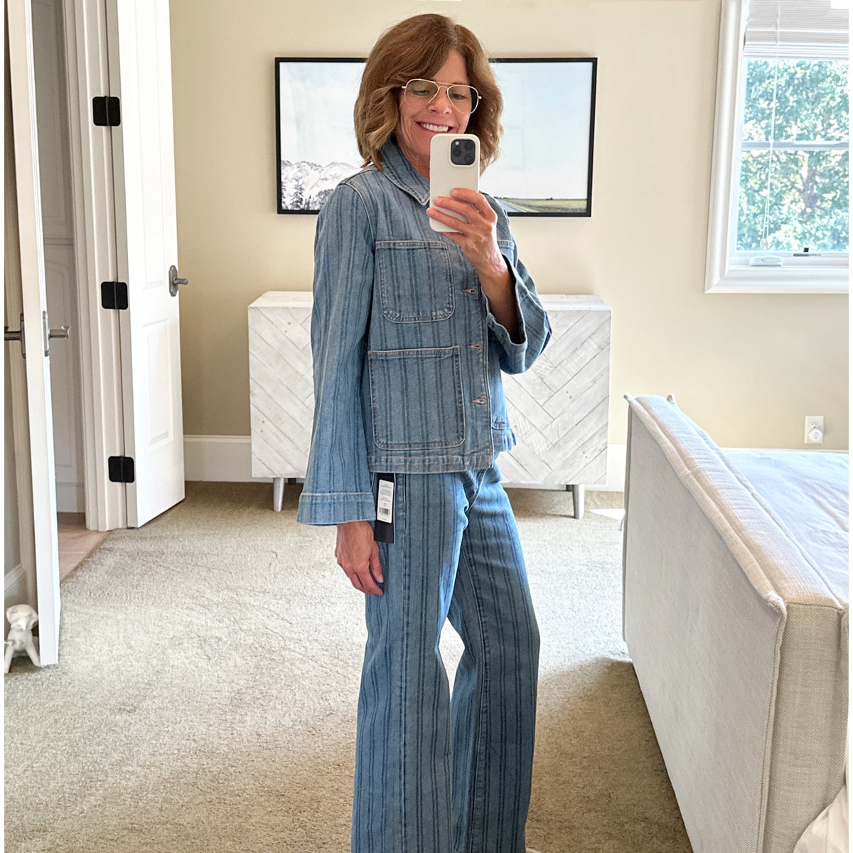VERONICA BEARD Dahl Striped Denim Jacket XS