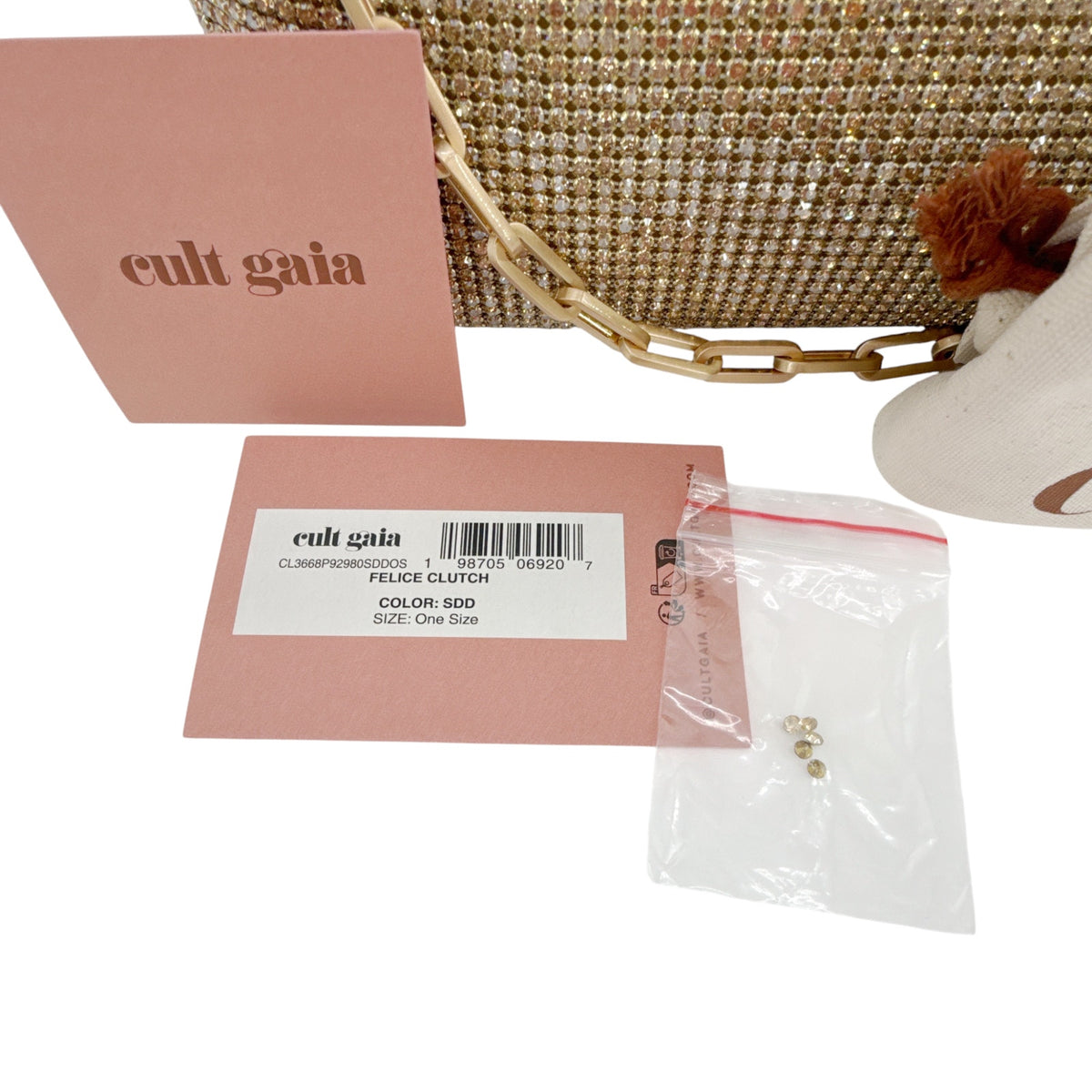CULT GAIA Felice Clutch Bag in Sand Dollar