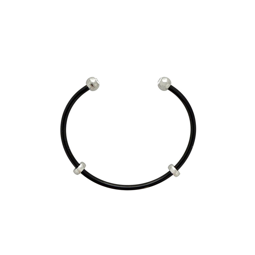 ALEX+ANI Bezel Stone Enamel Cuff Black