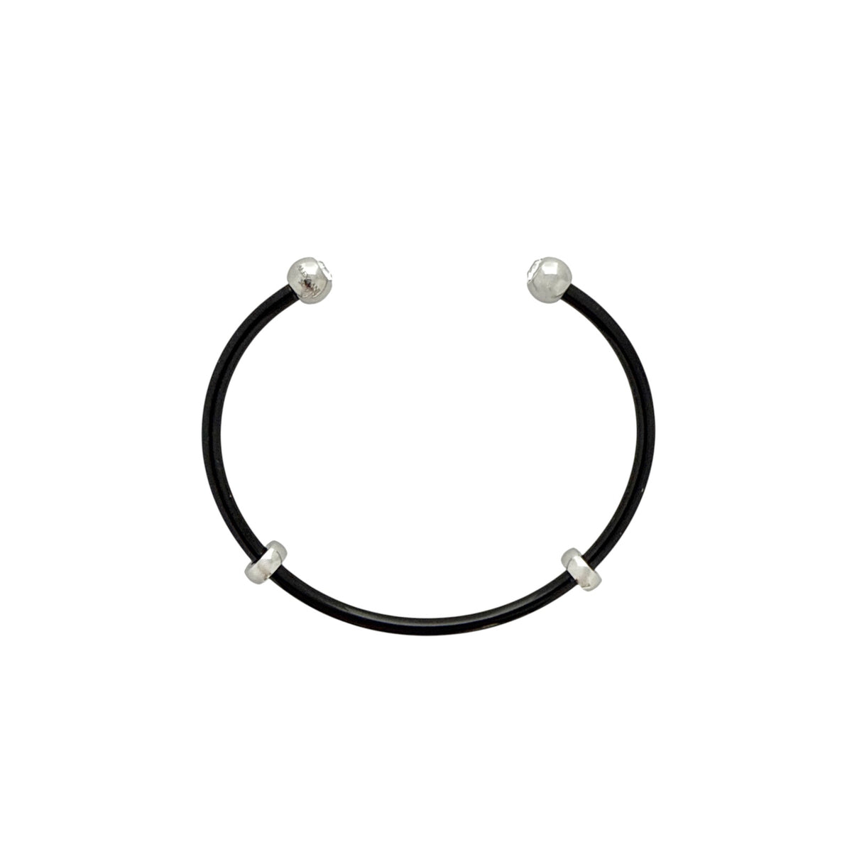 ALEX+ANI Bezel Stone Enamel Cuff Black